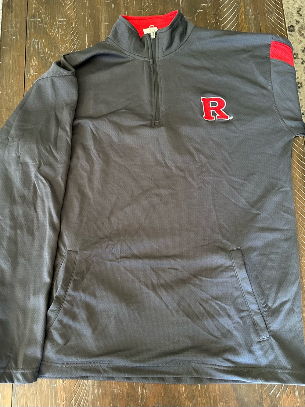 Rutgers Gray Quarter-Zip Pullover - Size L